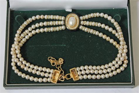 vintage christian dior pearl necklace|vintage christian dior jewelry value.